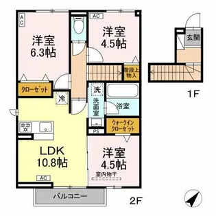 エルノワール【202号室】の間取り