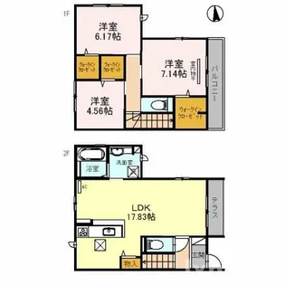 大阪府茨木市春日1丁目【テラスハウス】の間取り