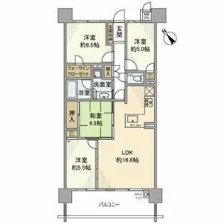 ライオンズ南大高ディアグランデ【504号室】の間取り