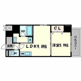 インテリジェンス御堂【10階】の間取り