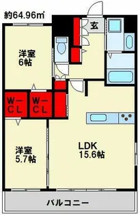 プレミア片野【15階】の間取り