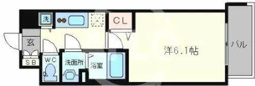 プレサンス松屋町駅前【4階】の間取り
