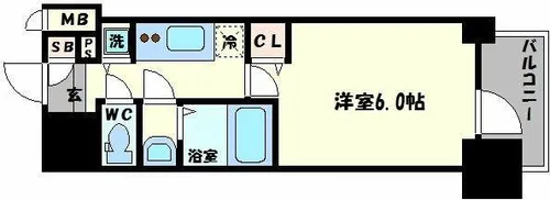 プレサンス松屋町駅前【4階】の間取り