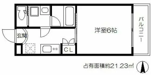 CITY SPIRE心斎橋EAST【9階】の間取り