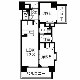 クリスタルエグゼ心斎橋【12階】の間取り