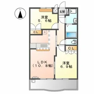 エスパートヴィル【2階】の間取り