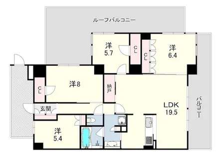 プレミスト西宮北口ザ・レジデンス【4階】の間取り