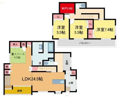 兵庫県川西市けやき坂2丁目【一戸建】の間取り