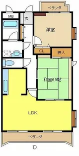 スカイコート21【2階】の間取り