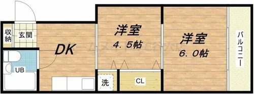 梅田ロイヤルマンション【4階】の間取り
