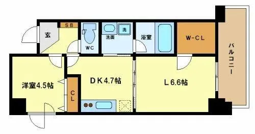 URBAN FLATS中之島【4階】の間取り