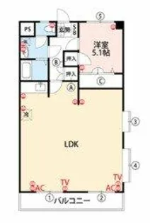 サンライトビル【105号室】の間取り