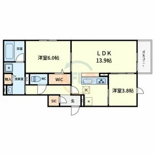 クラシスト新金岡【1階】の間取り