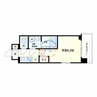 エスリード ザ・グレア大阪【10階】の間取り