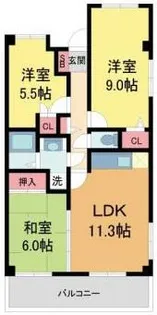 グリーンウェル宝塚A棟【709号室】の間取り