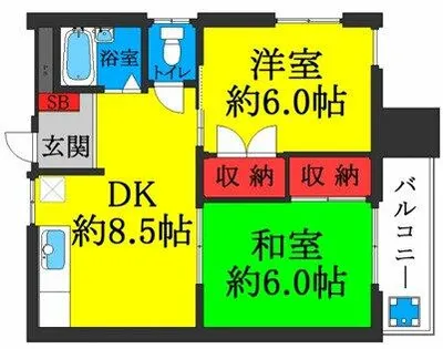 コーポ澄【6-B号室】の間取り