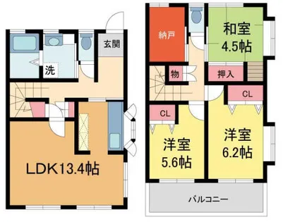 兵庫県宝塚市末成町【テラスハウス】の間取り