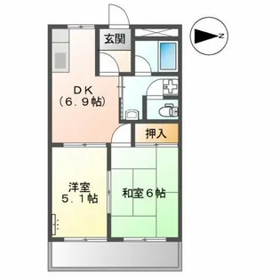 ハイツ河合【1階】の間取り