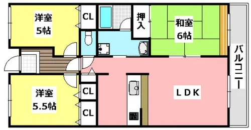 ゼンコウコーポラス8番館【2階】の間取り