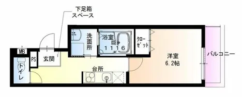 フジパレス中央長田Ⅱ番館【1階】の間取り