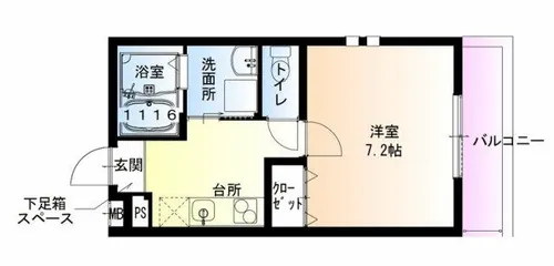 フジパレス中央長田Ⅱ番館【2階】の間取り