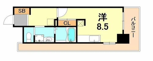 WILLDO浜崎通【5階】の間取り