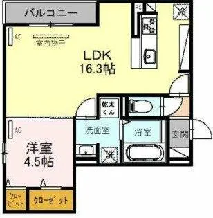 Clashist平野西North【1階】の間取り