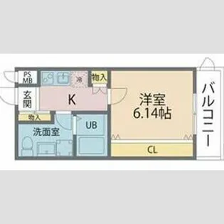 ブライト東住吉【2階】の間取り