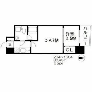 APRILE南森町【5階】の間取り