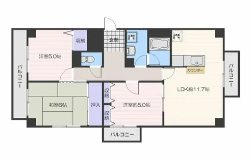 アトレコートトキワ【205号室】の間取り
