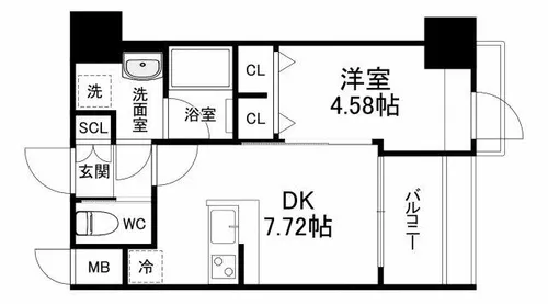 プレジオ難波ASIAN【9階】の間取り