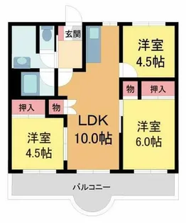 グリーンハイツ向陽 4号棟【410号室】の間取り