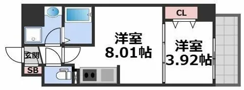 オルフェア都島【4階】の間取り