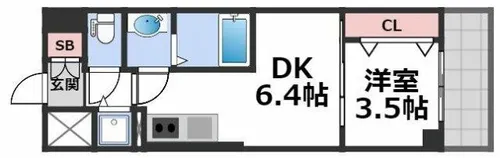 エスリードレジデンス都島デュオ【6階】の間取り