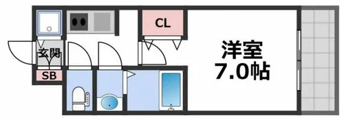 エスリードレジデンス都島シティフロント【7階】の間取り