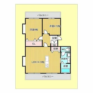 隆豊ハイツ【4階】の間取り