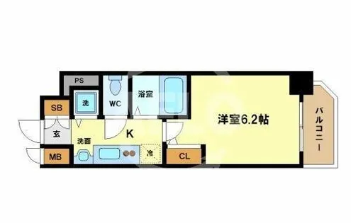 プレサンス谷町アルファ【4階】の間取り