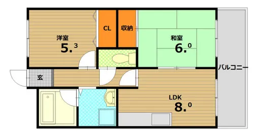 エトワール長尾【2階】の間取り