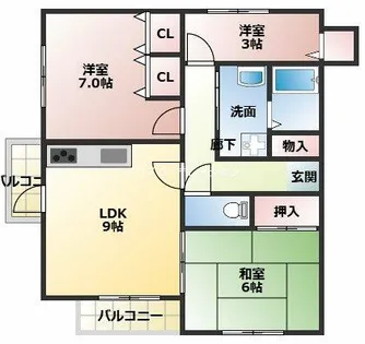 ロイヤルハイツ歌園2【2階】の間取り