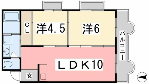 メゾン手柄【1-D号室】の間取り