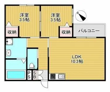 フォルモント住之江【3階】の間取り