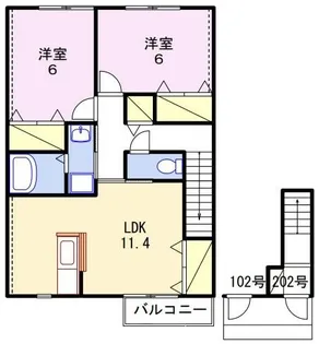 グランドゥール飾東【2階】の間取り