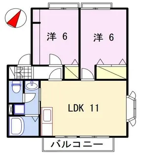 サンビレッジ阿成【2階】の間取り