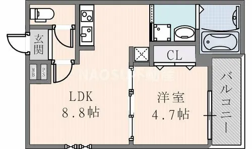 フジパレス東花園駅北Ⅱ番館【201号室】の間取り