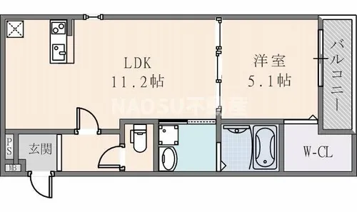 フジパレス東花園駅北Ⅱ番館【102号室】の間取り