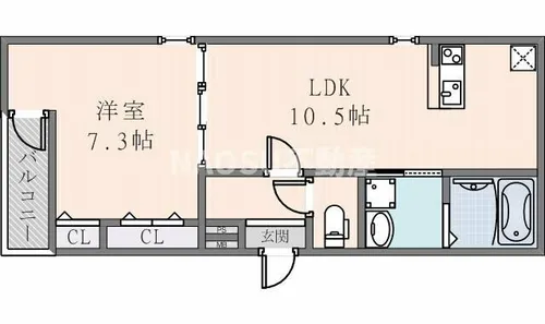 フジパレス東花園駅北Ⅱ番館【203号室】の間取り