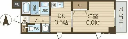 ファインヴェール・ウエスト【3階】の間取り