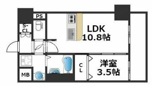 1LDKの間取り画像