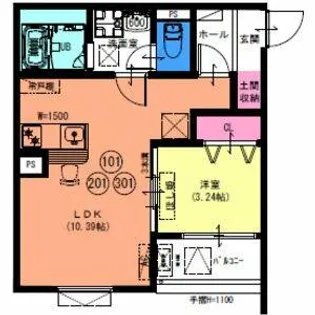 大阪府高石市羽衣1丁目【アパート】の間取り