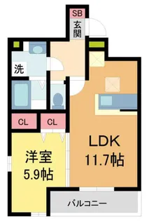 チェーン・パレス上甲子園【2階】の間取り